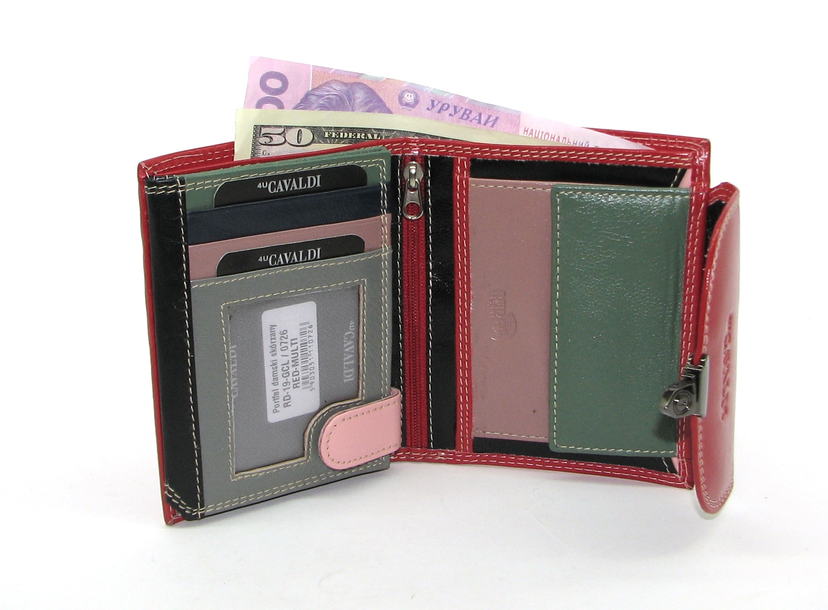 Кошелек женский Cavaldi RD-19-GCL RED-Multi Кошелек женский Cavaldi RD-19-GCL RED-Multi
